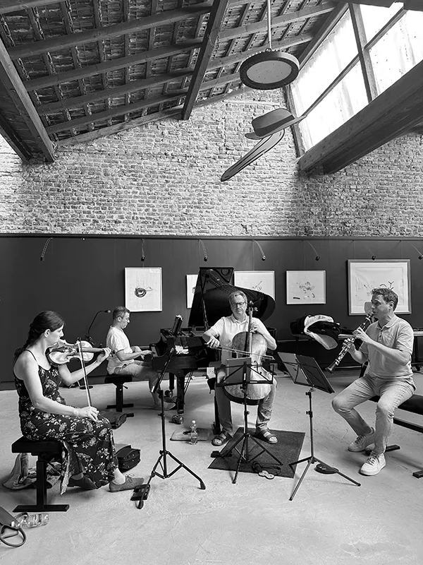 Musiker bei deiner Probe für das Kammermusikfest Kloster Kamp
